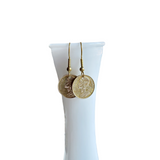French Woman's Profile Brass Earrings