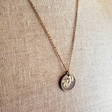 Vintage Italy Honeybee Coin Necklace, 10 Centesimi, Copper + Brass