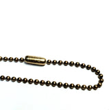 Antiqued Rustic Solid Brass Bead Ball Chain, Made in USA, Choose Length