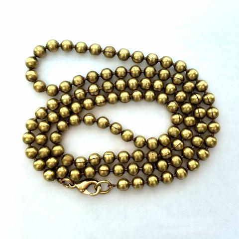 Vintage Brass Ball Chain - 24 Inches