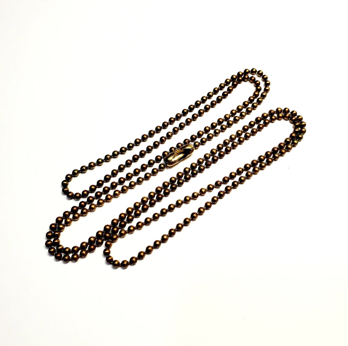Antiqued Rustic Solid Brass Bead Ball Chain, Made in USA, Choose Length