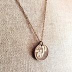 Vintage Italy Honeybee Coin Necklace, 10 Centesimi, Copper + Brass