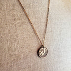 Vintage Italy Honeybee Coin Necklace, 10 Centesimi, Copper + Brass