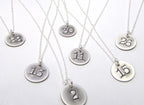 Silver Number Necklace | Jersey Number Silver Charm | Rustic Charm Necklace | Vintage Style Hand Stamped Jewelry by E. Ria Designs