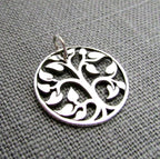 Silver Tree of Life Charm | .925 Sterling Silver Tree Charm | Pendant | Cutout Tree Pendant | E. Ria Designs Eriadesigns