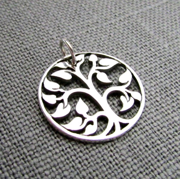 Silver Tree of Life Charm | .925 Sterling Silver Tree Charm | Pendant | Cutout Tree Pendant | E. Ria Designs Eriadesigns