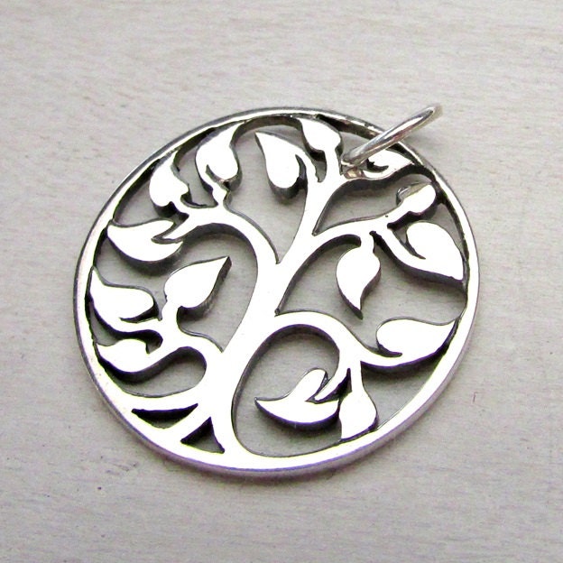 Silver Tree of Life Charm | .925 Sterling Silver Tree Charm | Pendant | Cutout Tree Pendant | E. Ria Designs Eriadesigns