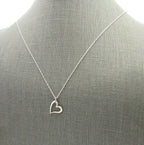 Silver Heart Necklace | Sterling Silver Heart Charm Necklace | .925 Silver Cutout Heart Charm | Heart Jewelry | Eriadesigns