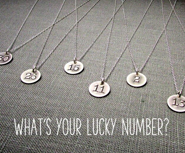 Silver Number Necklace | Jersey Number Silver Charm | Rustic Charm Necklace | Vintage Style Hand Stamped Jewelry by E. Ria Designs