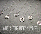 Silver Number Necklace | Jersey Number Silver Charm | Rustic Charm Necklace | Vintage Style Hand Stamped Jewelry by E. Ria Designs