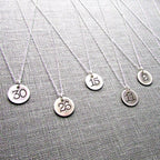 Silver Number Necklace | Jersey Number Silver Charm | Rustic Charm Necklace | Vintage Style Hand Stamped Jewelry by E. Ria Designs