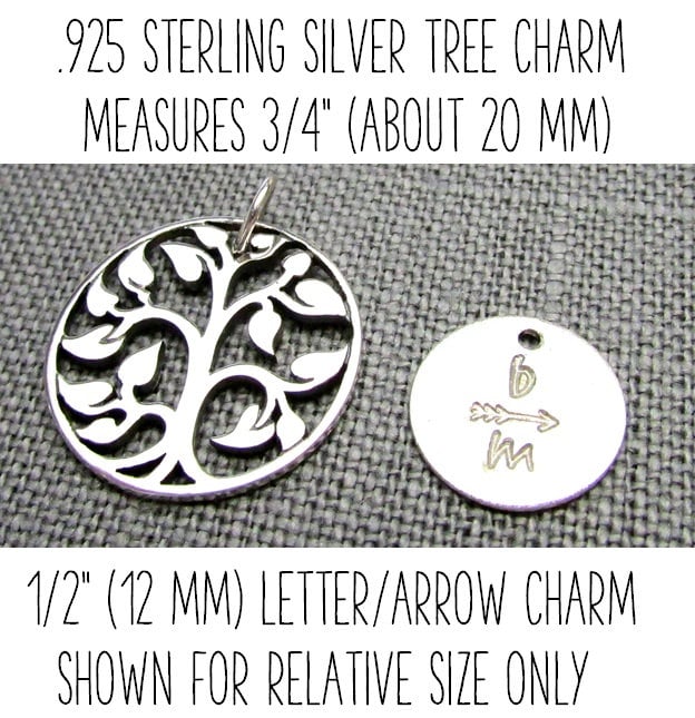 Silver Tree of Life Charm | .925 Sterling Silver Tree Charm | Pendant | Cutout Tree Pendant | E. Ria Designs Eriadesigns