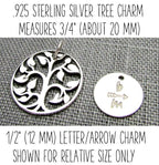 Silver Tree of Life Charm | .925 Sterling Silver Tree Charm | Pendant | Cutout Tree Pendant | E. Ria Designs Eriadesigns