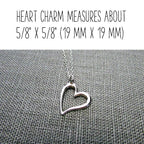 Silver Heart Necklace | Sterling Silver Heart Charm Necklace | .925 Silver Cutout Heart Charm | Heart Jewelry | Eriadesigns