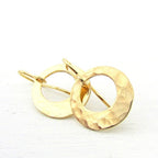 Hammered Gold Washer Earrings | Hammered Gold Earrings | 14K Gold Filled Earrings | Gold Circle Earrings | Off Center Gold Washer Earrings