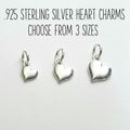 Puffy Silver Heart Charm, .925 Sterling Silver 3D Heart For Bracelet or Necklace, Add On for Custom Personalized Jewelry