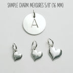 Puffy Silver Heart Charm, .925 Sterling Silver 3D Heart For Bracelet or Necklace, Add On for Custom Personalized Jewelry