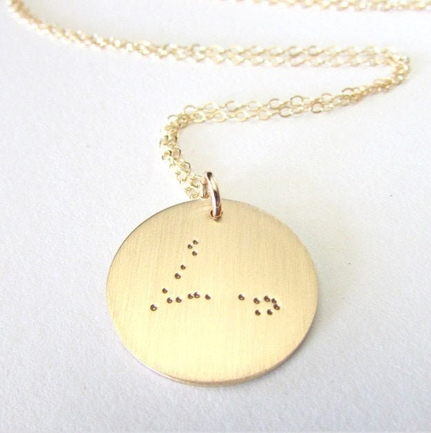 14K Gold Filled Zodiac Constellation Necklace | Brushed Finish Hand Stamped Charm | Choose Your Constellation | Zodiac Birthday Gift