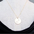 14K Gold Filled Zodiac Constellation Necklace | Brushed Finish Hand Stamped Charm | Choose Your Constellation | Zodiac Birthday Gift