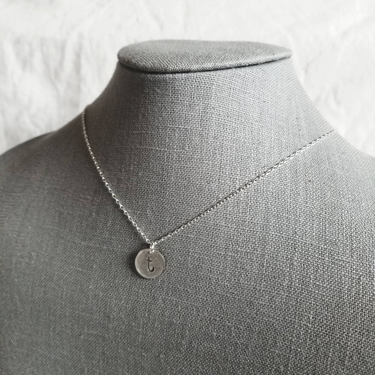 Rugged Sterling Silver Letter Charm Necklace, Mixed Font, Custom Made Sterling Silver Charm, Hand Stamped, Artisan Made by Eriadesigns