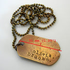 Custom Men's Jewelry | Personalized Dog Tag Necklace | Rustic Dog Tags | Military Style Dogtag Charms | Vintage Finish