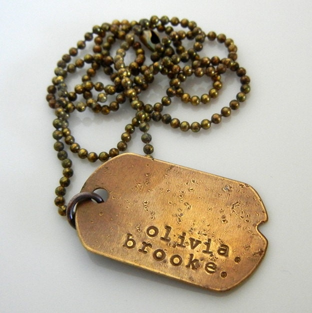 Rustic Dog Tag Necklace, Vintage Style Dogtag Necklace, Personalized, Custom Dog Tag Military Style, Custom Dogtag Jewelry