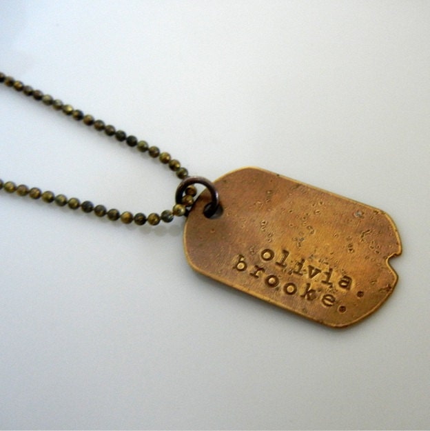 Rustic Dog Tag Necklace, Vintage Style Dogtag Necklace, Personalized, Custom Dog Tag Military Style, Custom Dogtag Jewelry