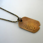 Custom Men's Jewelry | Personalized Dog Tag Necklace | Rustic Dog Tags | Military Style Dogtag Charms | Vintage Finish