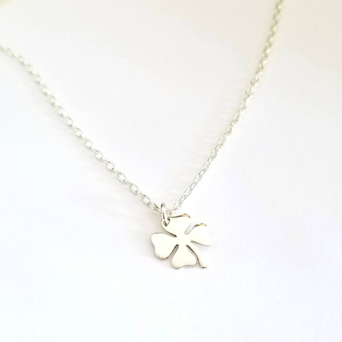 Silver Shamrock Necklace, .925 Sterling Four Leaf Clover Pendant, St. Patrick's Day Gift, Irish Jewelry, Lucky Charm by E. Ria Designs