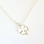 Silver Shamrock Necklace, .925 Sterling Four Leaf Clover Pendant, St. Patrick's Day Gift, Irish Jewelry, Lucky Charm by E. Ria Designs