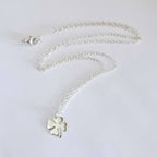 Silver Shamrock Necklace, .925 Sterling Four Leaf Clover Pendant, St. Patrick's Day Gift, Irish Jewelry, Lucky Charm by E. Ria Designs