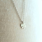 Silver Shamrock Necklace, .925 Sterling Four Leaf Clover Pendant, St. Patrick's Day Gift, Irish Jewelry, Lucky Charm by E. Ria Designs