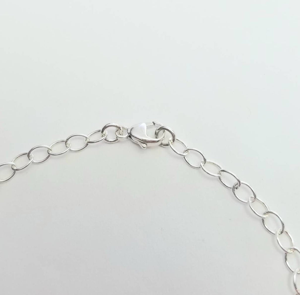 Sterling Silver Charm Bracelet, Delicate Oval Links, Lobster Clasp, Add Personalized Charms, Handcrafted Jewelry by E. Ria Designs