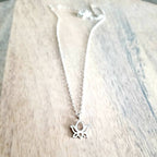 Lotus Necklace Sterling Silver Necklace .925 Flower Charm Jewelry Gift for Yoga Instructor Birthday Gift for Wife, Girlfriend E. Ria Designs