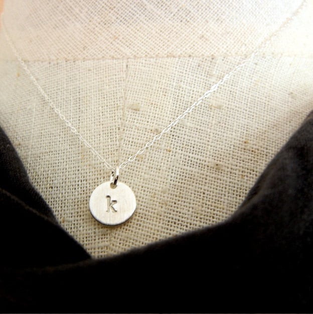 Little Letter Necklace, Tiny Letter Charm, Initial Necklace, Personalized, Custom Sterling Silver Jewelry E Ria Designs