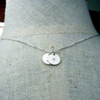 Two Charm Initial Necklace, Hand Stamped Sterling Silver Lowercase JENNA DUO Necklace by E. Ria Designs