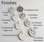 Silver Letter Charm | Half-Inch Silver Initial | Lowercase Typewriter Hand Stamped Pendant by E. Ria Designs, Made in USA of American Silver