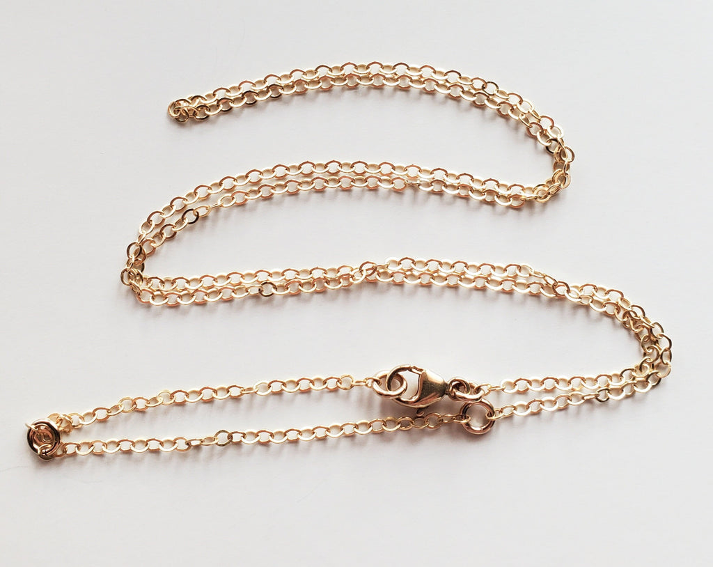 Adjustable Gold Cable Chain, Multi-Length, 14K Gold Filled 16"-18"-20" | 18"-20"-22" | 20"-22"-24" Make Your Own Length Chain E. Ria Designs