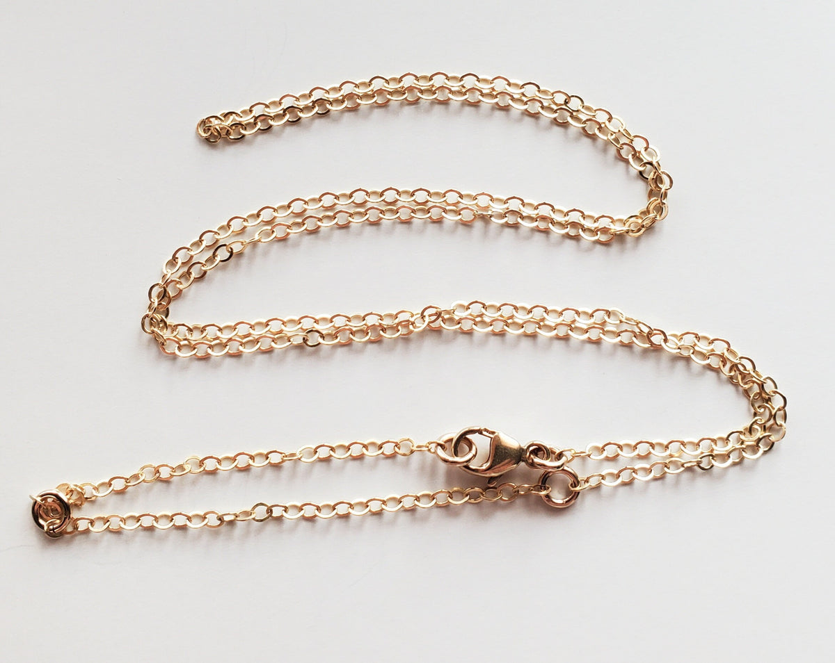 Adjustable Gold Cable Chain, Multi-Length, 14K Gold Filled 16"-18"-20" | 18"-20"-22" | 20"-22"-24" Make Your Own Length Chain E. Ria Designs