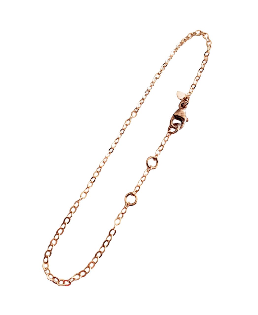 Rose Gold Charm Bracelet, 14K Rose Gold Filled Cable Chain, Lobster Clasp, 6", 6.5", 7", 7.5", Adjustable Options