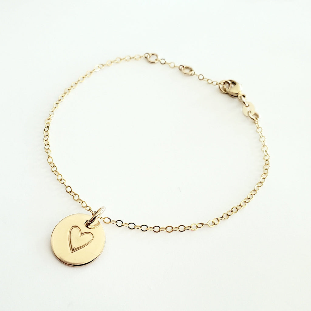 Gold Charm Bracelet, 14K Gold Filled, Yellow Gold Chain Bracelet, Lobster Clasp, 6", 6.5", 7", 7.5", Adjustable Lengths