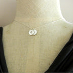 Rustic Lowercase Letter Charm Necklace, Two Antiqued Sterling Silver Letter Charms Hand Stamped Personalized by E. Ria Designs in USA