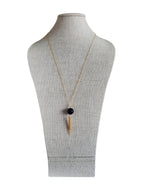 Long Gold Necklace, Genuine Amethyst Tassel Pendant, February Birthstone, Gold Oval Link Chain, 14K GF, Handcrafted in USA , Gift Box