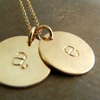 Double Gold Initial Necklace, Two Half-Inch Letter Charms, 14K Gold Filled, Personalized Letter Charms, Custom Initial Jewelry, Eriadesigns