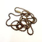 Raw Gold Brass OR Rustic Antiqued Brass Ball Chain, Bead Necklace, 1.8 mm, Made in USA, Solid Brass, Dog Tag Style, Oxidized, E. Ria Designs