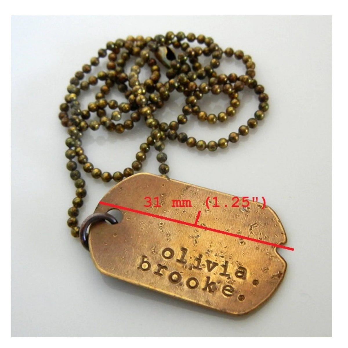 Three Dog Tag Necklace, Hand Stamped Rugged Necklace for Men, Antiqued Brass Pendants and Ball Chain, Personalized Name Charms, ERiaDesigns