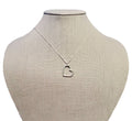 Chunky Silver Heart Necklace, Pewter Outline Heart Charm, .925 Sterling Silver Chain, Valentine's Gift Hand Made in USA, E. Ria Designs