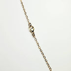 Long Gold Chain Necklace with Round Pyrite Gemstones, Asymmetrical Design, 14K Gold Filled Handcrafted in USA by E. Ria Designs
