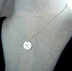Cursive Letter Charm Necklace, .925 Sterling Silver, 5/8 Inch Pendant, Handcrafted in USA by E. Ria Designs, Gift Box Jewelry