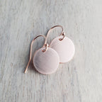 Rose Gold Circle Coin Earrings, 14K Rose Gold Filled, French Ear Wires, Everyday Earrings Handcrafted in USA by E. Ria Designs, Gift Boxed